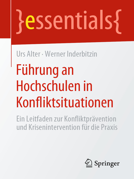 Title details for Führung an Hochschulen in Konfliktsituationen by Urs Alter - Available